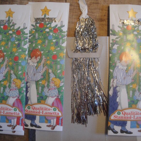 6 Vintage German Lead Christmas Tree Tinsel Icicles Stanniol Lametta Eis Old! - Picture 2 of 9